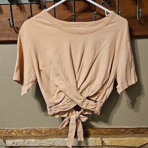 Aerie Cropped Tie Top Size XA